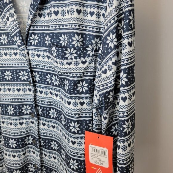 Ripzone Jersey Pajama Button Down Top - Picture 2 of 7